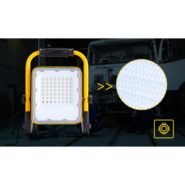 HLW LED Dimbare en Verstelbare LED Bouwlamp op Accu - Waterdicht IP65 Koud Wit 6500K