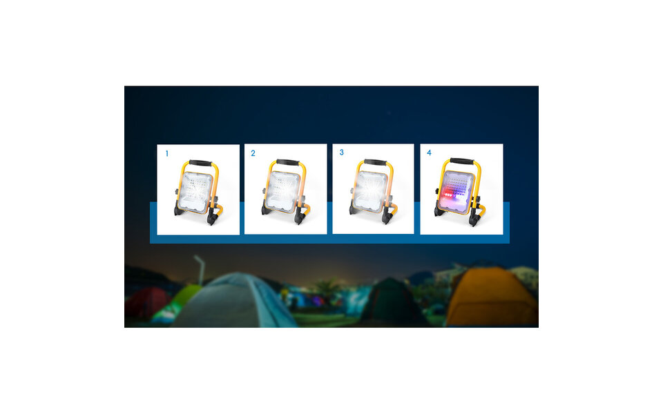 HLW LED Dimbare en Verstelbare LED Bouwlamp op Accu - Waterdicht IP65 Koud Wit 6500K HLW LED Dimbare en Verstelbare LED Bouwlamp op Accu - Waterdicht IP65 Koud Wit 6500K