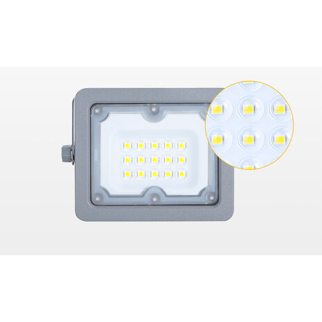 HLW LED LED Bouwlamp Verstelbaar - Witte Vloerlamp Waterdicht IP65 - Koud Wit 6000K Daglicht Wit