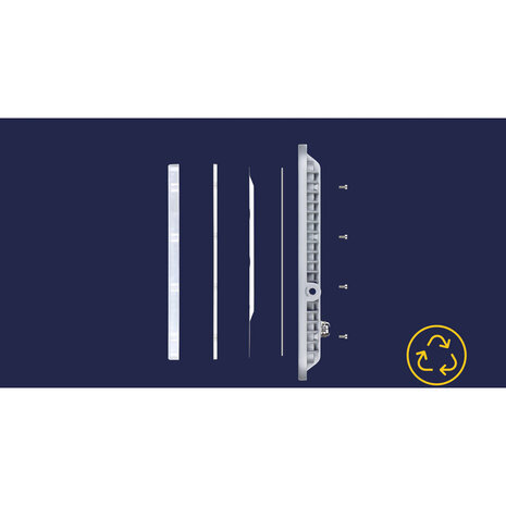 HLW LED LED Bouwlamp Verstelbaar - Witte Vloerlamp Waterdicht IP65 - Koud Wit 6000K Daglicht Wit