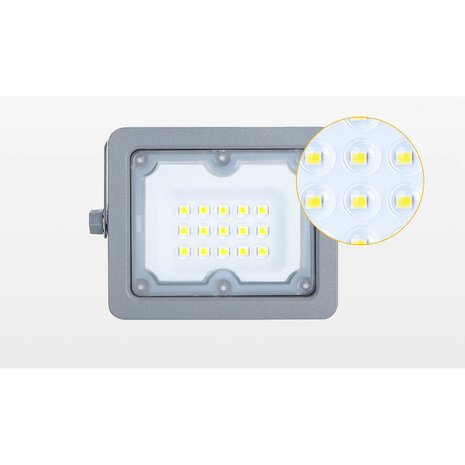 HLW LED LED Bouwlamp Verstelbaar Waterdicht IP65 - Witte Vloerlamp Koud Wit 6000K Daglicht Wit