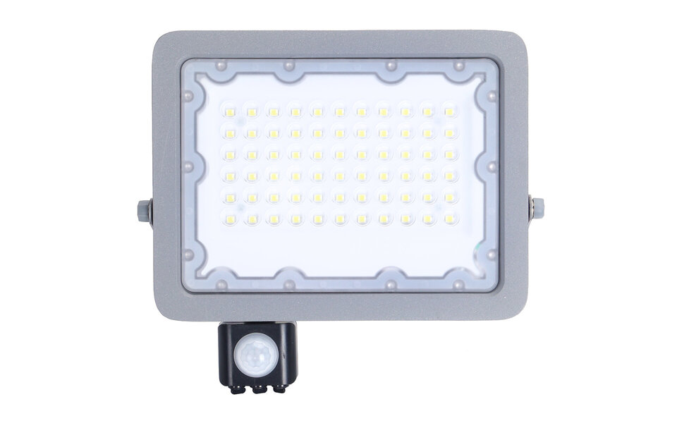 HLW LED Waterdichte LED Bouwlamp 50W met Sensor, Koud Wit 6500K - Aluminium HLW LED Waterdichte LED Bouwlamp 50W met Sensor, Koud Wit 6500K - Aluminium