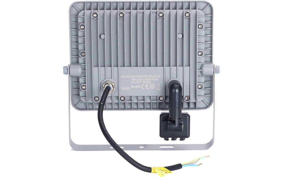 HLW LED Waterdichte LED Bouwlamp 50W met Sensor, Koud Wit 6500K - Aluminium HLW LED Waterdichte LED Bouwlamp 50W met Sensor, Koud Wit 6500K - Aluminium