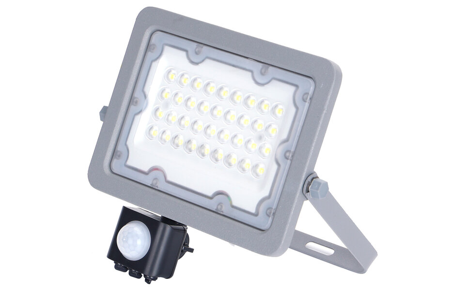 HLW LED Waterdichte LED Bouwlamp met Sensor 30W - Koud Wit 6500K - Verstelbaar & Aluminium