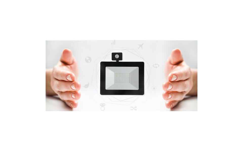 HLW LED Zwarte & Witte LED Bouwlamp en LED Wandlamp met Sensor, Waterdicht IP65, Koud Wit 6000K