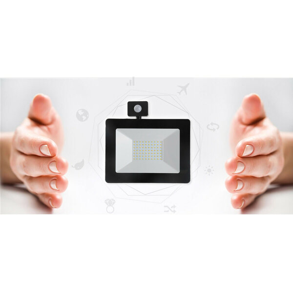 HLW LED Zwarte & Witte LED Bouwlamp en LED Wandlamp met Sensor, Waterdicht IP65, Koud Wit 6000K