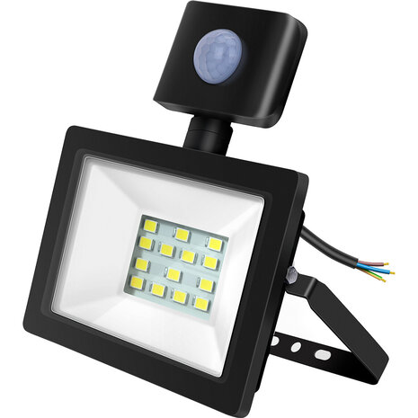 HLW LED LED Bouwlamp, Zwarte & Witte Vloerlamp en LED Wandlamp met Sensor, IP65 Waterdicht, Koud Wit 6000K