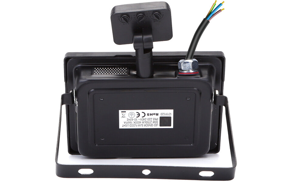 HLW LED LED Bouwlamp 30W met Sensor - Waterdichte LED Bouwlamp & Wandlamp, Neutraal Wit 4000K