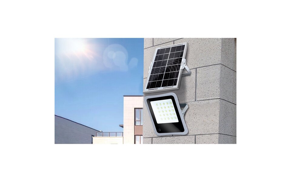 HLW LED LED Bouwlamp en Tuin Wandlamp Solar 50W Waterdicht IP65 Koud Wit 6000K Daglicht Wit