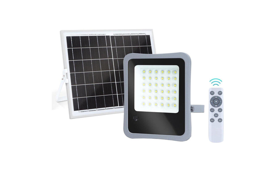 HLW LED LED Floodlight 100W Solar - Waterdichte LED Vloer- & Wandlamp IP65, Koud Wit Daglicht 6000K