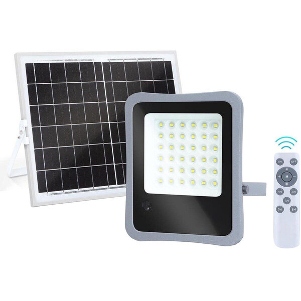 HLW LED LED Floodlight 100W Solar - Waterdichte LED Vloer- & Wandlamp IP65, Koud Wit Daglicht 6000K