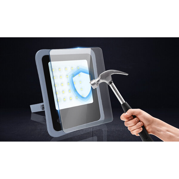 HLW LED LED Floodlight Solar 300W - Waterdichte IP65 LED Bouwlamp & Tuin Wandlamp Koud Wit 6000K