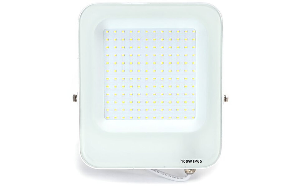 HLW LED Witte LED Bouwlamp 100W - IP65 Waterdicht, Beam Angle Verstelbaar, Koud Wit 6000K Daglicht Wit