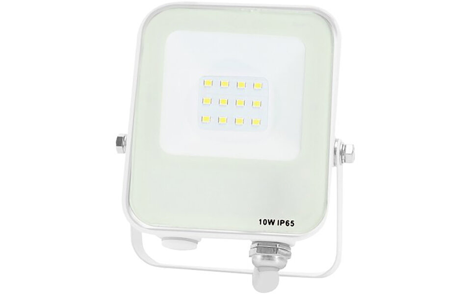 HLW LED Witte LED Bouwlamp 10W met IP65 Waterdichte Behuizing en Verstelbare Beam Angle, Koud Wit 6000K Daglicht Wit