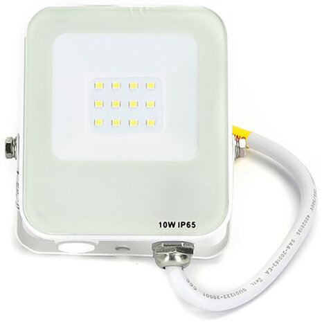 HLW LED Witte LED Bouwlamp 10W met IP65 Waterdichte Behuizing en Verstelbare Beam Angle, Koud Wit 6000K Daglicht Wit
