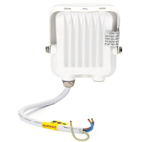 HLW LED Witte LED Bouwlamp 10W met IP65 Waterdichte Behuizing en Verstelbare Beam Angle, Koud Wit 6000K Daglicht Wit