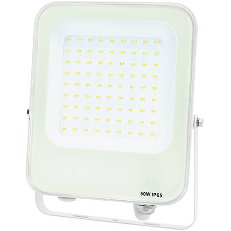 LED Bouwlamp 50W IP65 Waterdicht - Witte Vloerlamp met Verstelbare Beam Angle, Neutraal Wit