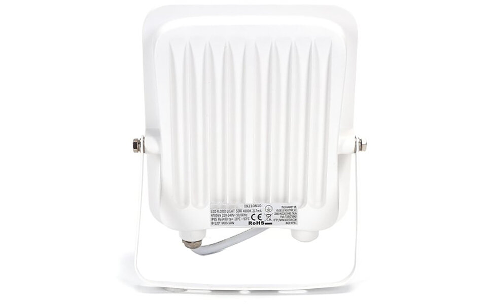 HLW LED LED Bouwlamp 50W IP65 Waterdicht - Witte Vloerlamp met Verstelbare Beam Angle, Neutraal Wit