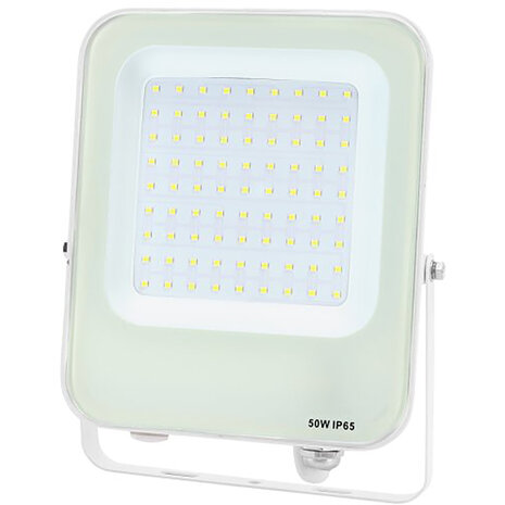 LED Bouwlamp 50W Waterdicht IP65 - Witte Vloerlamp Koud Wit 6000K, Beam Angle Verstelbaar