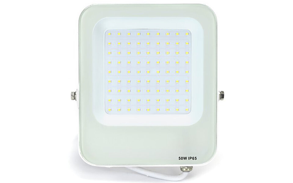HLW LED LED Bouwlamp 50W Waterdicht IP65 - Witte Vloerlamp Koud Wit 6000K, Beam Angle Verstelbaar