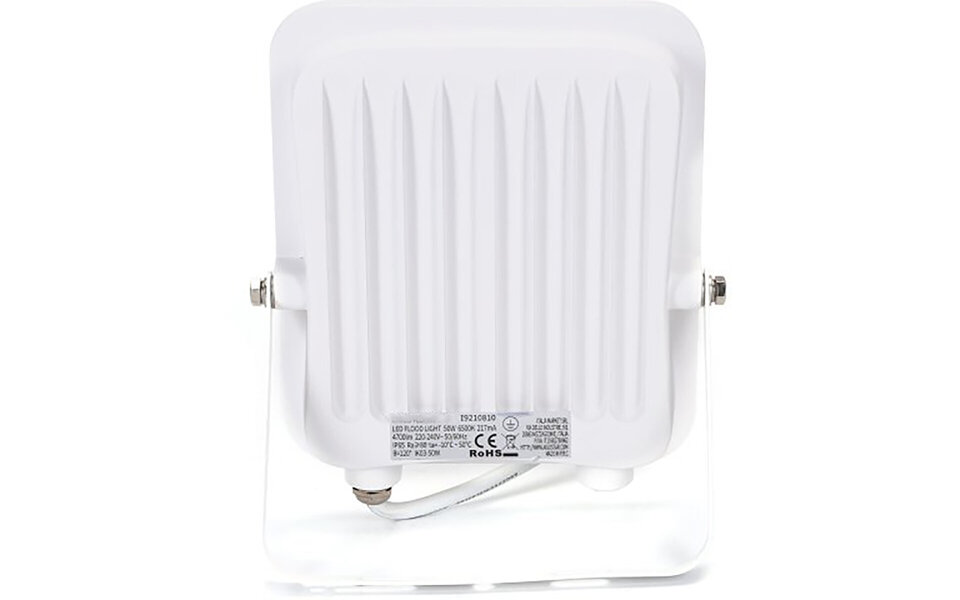 HLW LED LED Bouwlamp 50W Waterdicht IP65 - Witte Vloerlamp Koud Wit 6000K, Beam Angle Verstelbaar