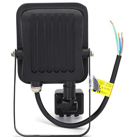 HLW LED Waterdichte LED Bouwlamp & Wandlamp met Sensor - 20W Mat Zwart - Neutraal Wit