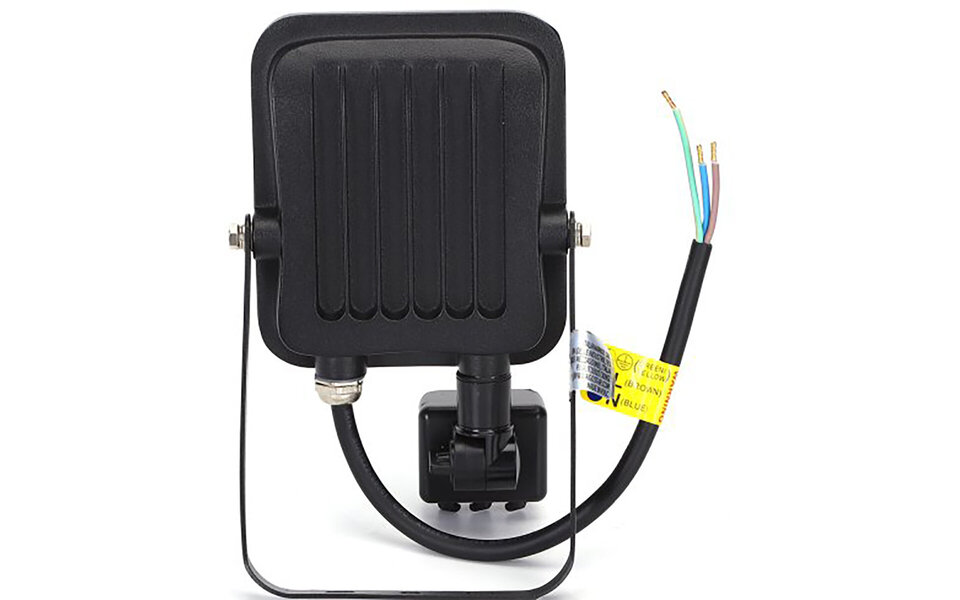 HLW LED Waterdichte LED Bouwlamp & Wandlamp met Sensor - 20W Mat Zwart - Neutraal Wit