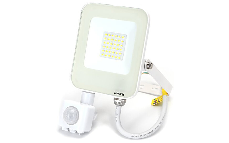 HLW LED LED Bouwlamp & Wandlamp met Bewegingssensor - IP65 Waterdicht, Beam Angle Verstelbaar, Koud Wit 6000K