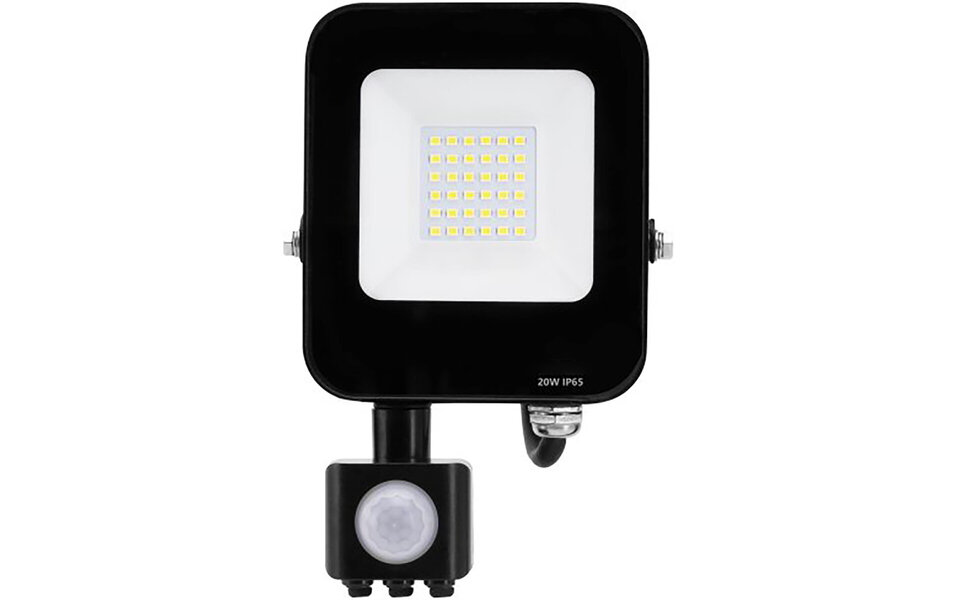 HLW LED LED Bouwlamp 20W - Zwarte Vloerlamp met Bewegingssensor, IP65 Waterdicht & Koud Wit 6000K HLW LED LED Bouwlamp 20W - Zwarte Vloerlamp met Bewegingssensor, IP65 Waterdicht & Koud Wit 6000K