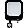 LED Bouwlamp Met Bewegingssensor - 30W IP65 Waterdicht Zwart