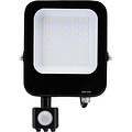 LED Bouwlamp 30W Met Sensor - Waterdicht IP65, Mat Zwarte Vloer- & Wandlamp