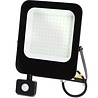 HLW LED LED Bouwlamp 100 Watt met Sensor - Mat Zwarte LED Bouwlamp, Waterdicht IP65, Neutraal Wit