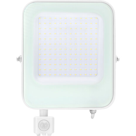 LED Bouwlamp 100W met Sensor - Waterdicht IP65, Koud Wit 6500K, LED Bouwlamp & Wandlamp met Sensor
