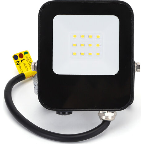 HLW LED LED Bouwlamp 10W - Waterdichte IP65 Zwarte & Witte LED Lamp, Neutraal Wit 4000K