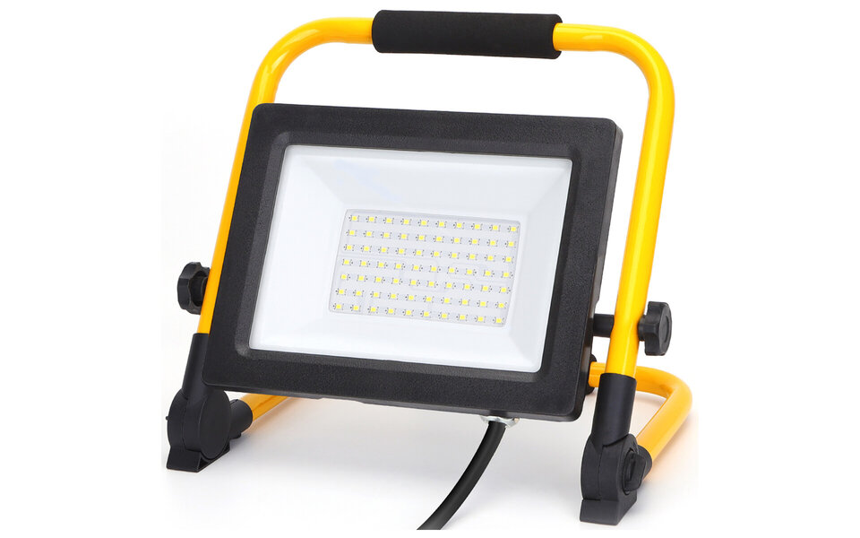 HLW LED Waterdichte LED Bouwlamp 50W Verstelbaar, Witte Vloerlamp Koud Wit 6000K IP65