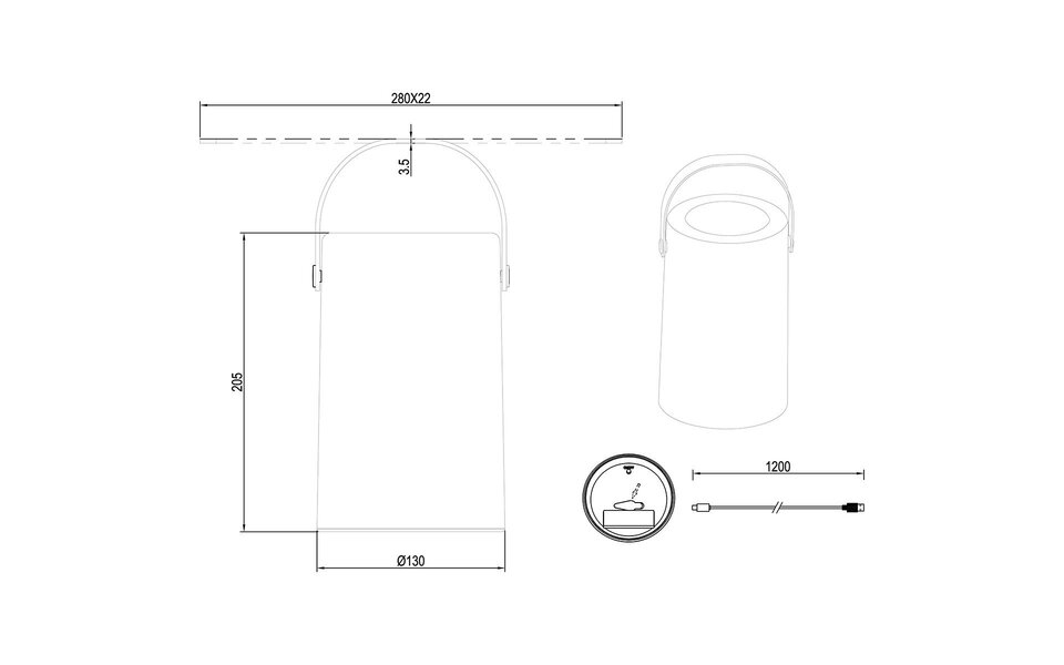 HLW LED Waterdichte LED tafellamp RGBW - Energiezuinig, USB Oplaadbaar en Witte Vloerlamp