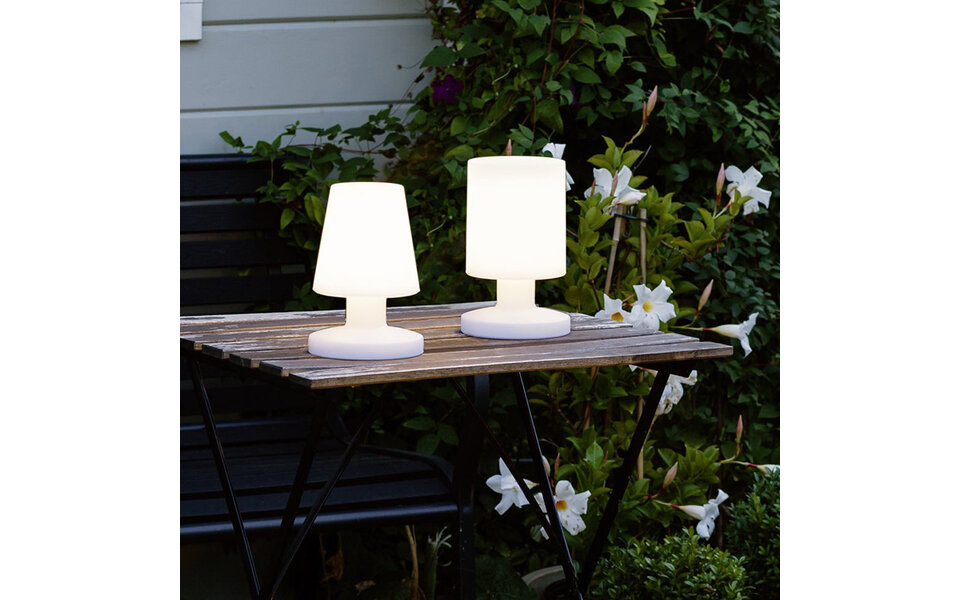 HLW LED Witte LED tafellamp met Stoffen Kap - Waterdicht en Energiezuinig