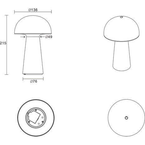HLW LED Dimbare LED tafellamp en Wandlamp 2W - Warm Wit 2700K–3000K - Spatwaterdicht & USB Oplaadbaar HLW LED Dimbare LED tafellamp en Wandlamp 2W - Warm Wit 2700K–3000K - Spatwaterdicht & USB Oplaadbaar