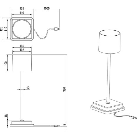 HLW LED LED tafellamp Zwart 5W - Waterdicht, Energiezuinig & Modern Design HLW LED LED tafellamp Zwart 5W - Waterdicht, Energiezuinig & Modern Design