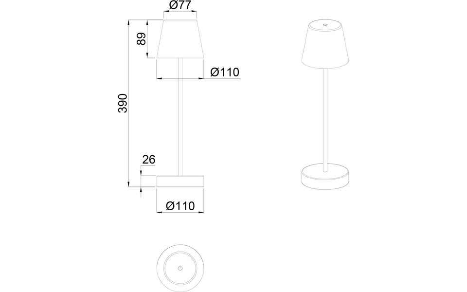 HLW LED Dimbare LED tafellamp en Wandlamp - Zwart, Waterdicht, 2W LED Licht HLW LED Dimbare LED tafellamp en Wandlamp - Zwart, Waterdicht, 2W LED Licht