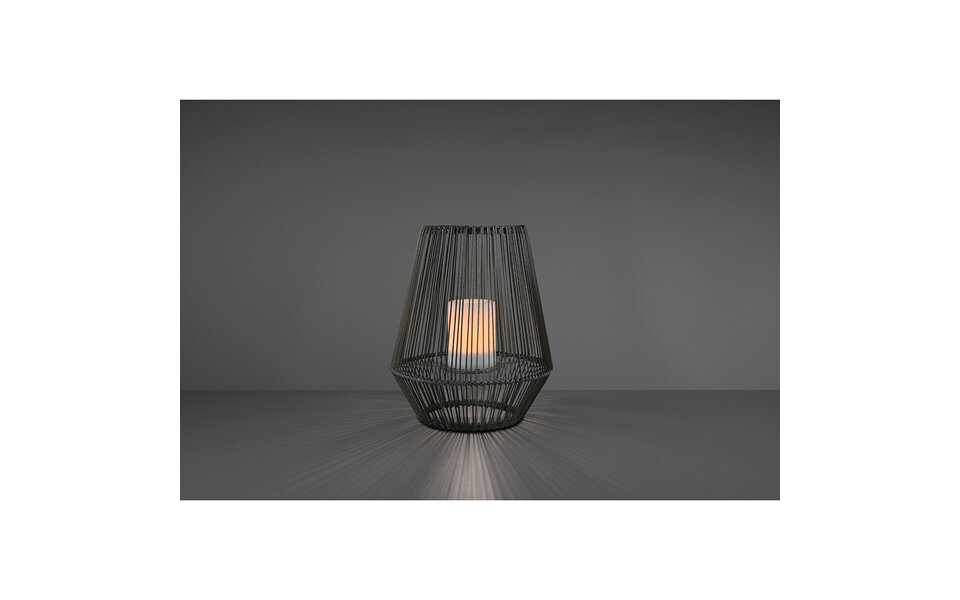 HLW LED LED Tafellamp met Sensor, Ovale Stoffen Kap en Spatwaterdicht IP44 - Zonne-energie