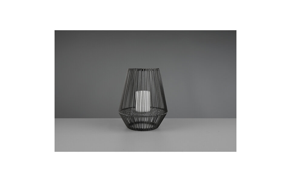 HLW LED LED Tafellamp met Sensor, Ovale Stoffen Kap en Spatwaterdicht IP44 - Zonne-energie