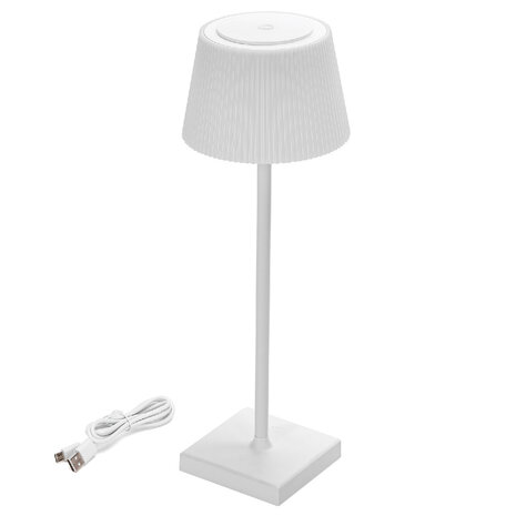 HLW LED Dimbare LED lamp met USB oplaadbaar - Witte vloerlamp & dimbare wandlamp