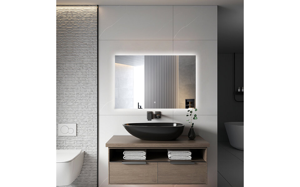 HLW LED LED Spiegel 80x60cm | Dimbaar 3000-6000K | Verwarmd & Touch HLW LED LED Spiegel 80x60cm | Dimbaar 3000-6000K | Verwarmd & Touch
