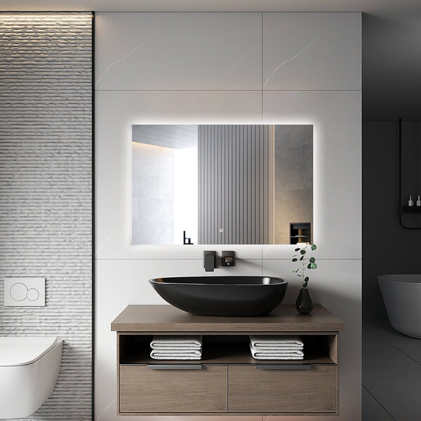 HLW LED LED Spiegel 80x60cm | Dimbaar 3000-6000K | Verwarmd & Touch HLW LED LED Spiegel 80x60cm | Dimbaar 3000-6000K | Verwarmd & Touch