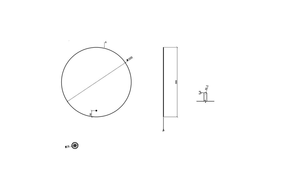 Wiesbaden LED Spiegel 100cm | 24W | Mat Zwart | Dimbaar & Touch