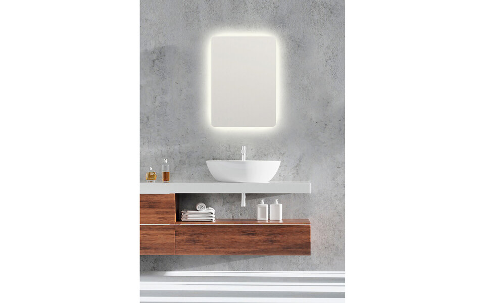 HLW LED LED Spiegel 70x50cm | 18W | 3000-4000K | IP44 Chroom