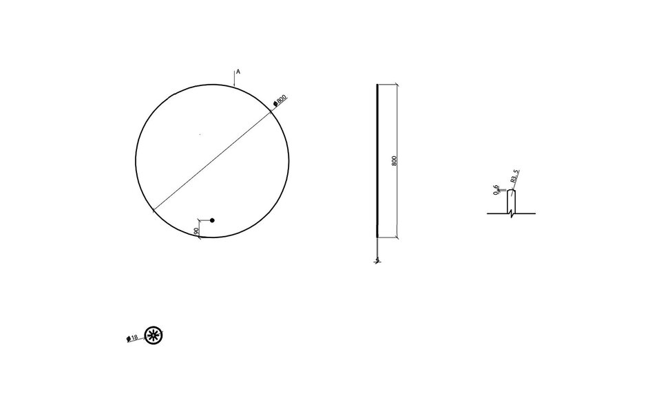 Wiesbaden LED Spiegel 80cm | 24W | Dimbaar, 3000–6500K, Mat Zwart