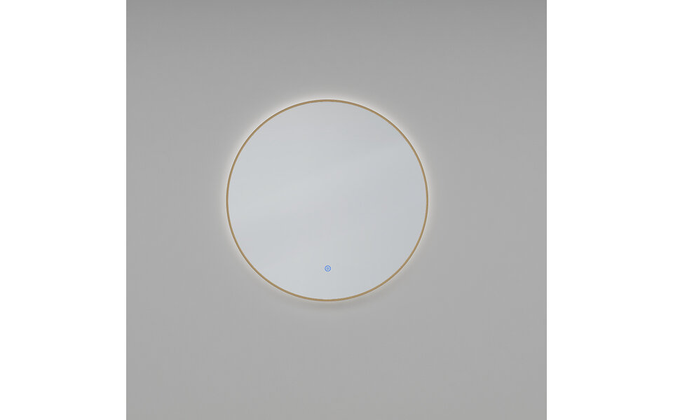 Wiesbaden LED Spiegel 80cm 18W | Geborsteld Messing | Dimbaar Touch