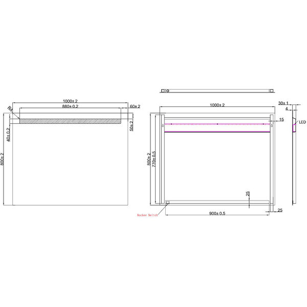 Wiesbaden LED Spiegel 100x80cm | 15W | 6400K | Verstelbare hoek Wiesbaden LED Spiegel 100x80cm | 15W | 6400K | Verstelbare hoek